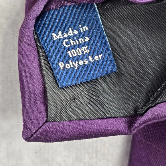 Croft & Barrow Solid Purple Executive Party Fathers Day Polyester Men's Neck Tie - Picture 4 of 5